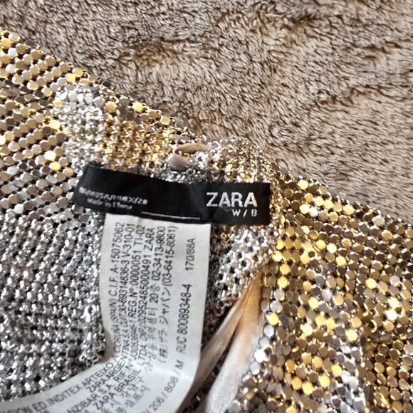 Zara 100% Aluminum Metal Mesh Silver Metallic Halter Top - Picture 8 of 12